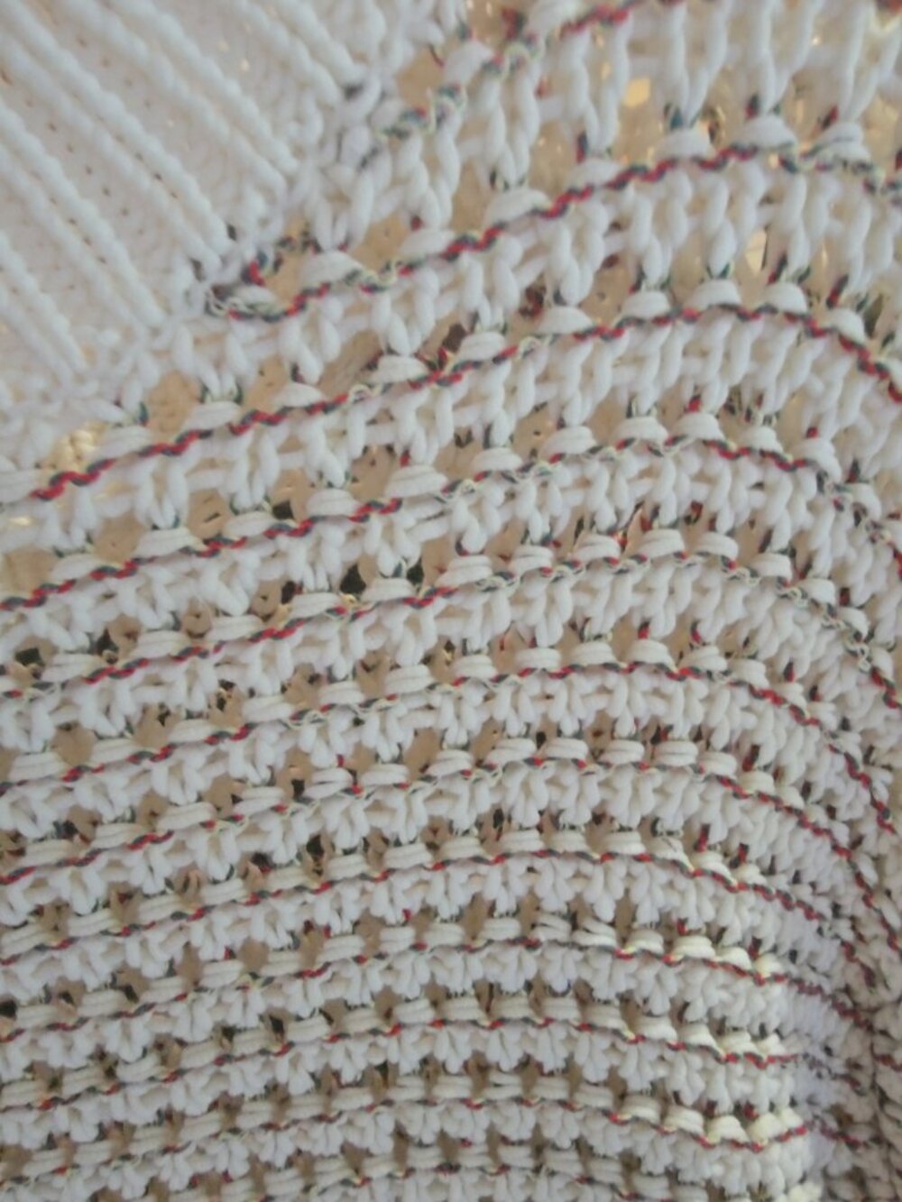 Bimba y Lola Cream Chunky Knit Sweater Womens S Red Green Fleck Cozy Crewneck - Picture 9 of 9